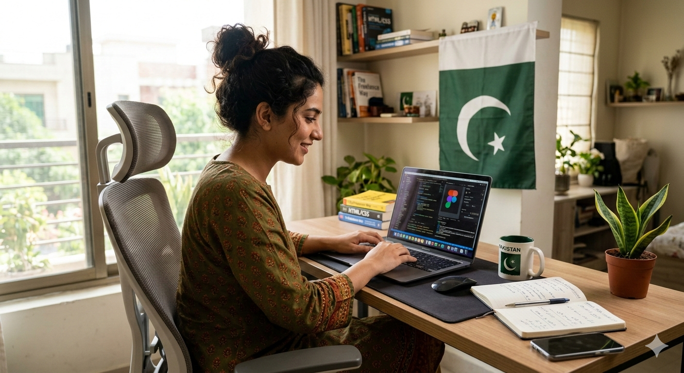 Freelancing Pakistan work from home concept