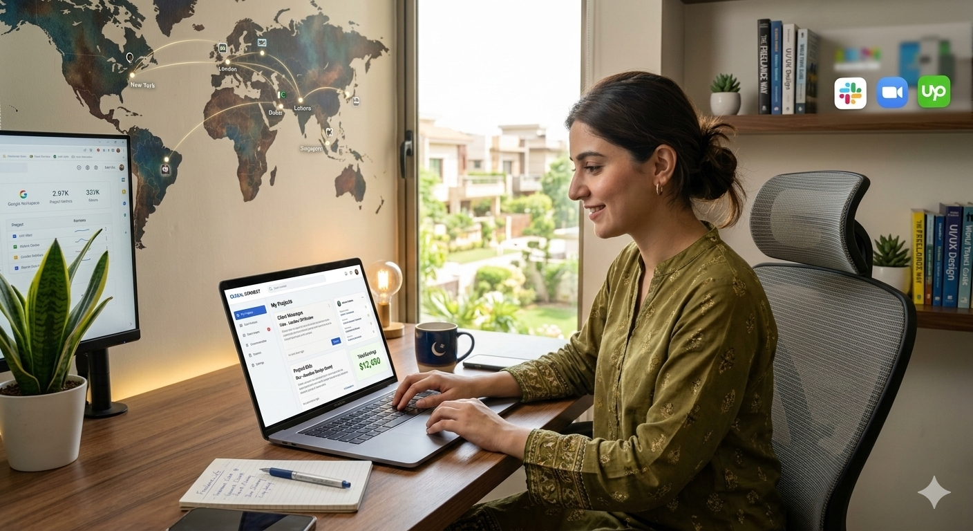 Freelancing Pakistan work from home concept