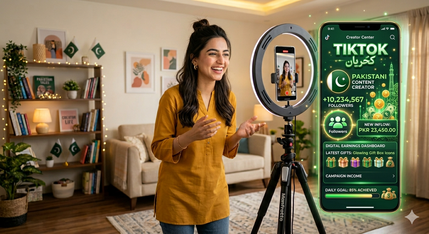 TikTok earning money concept Pakistan